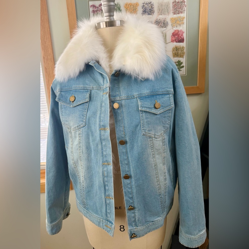 Peri Luxe Denim Jacket – Genuine Fox Fur Lined